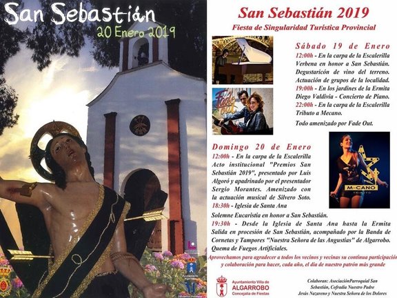 Cartel y programación de San Sebastián Algarrobo