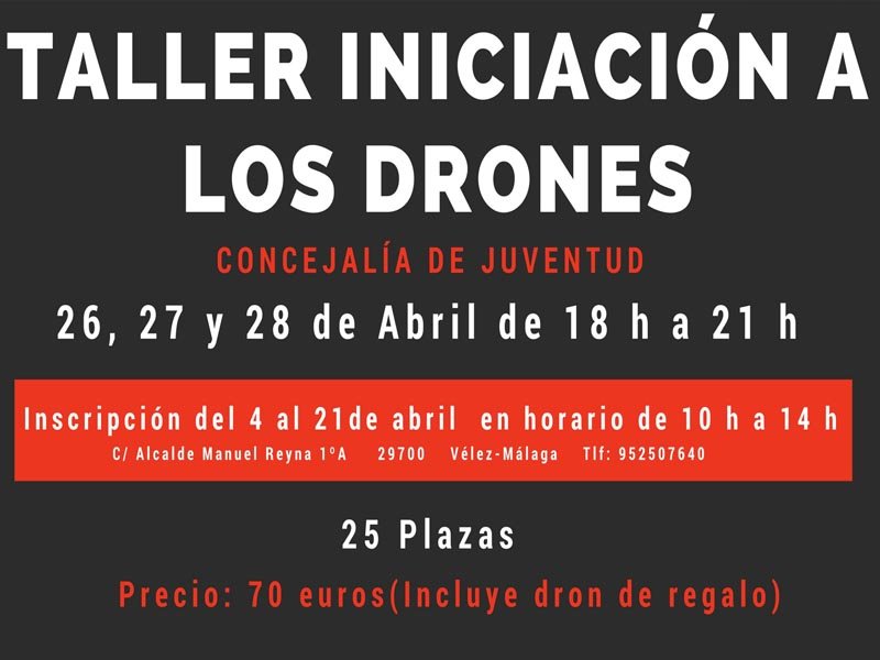 Cartel del taller de manejo de drones Cartel del taller de manejo de drones
