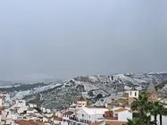 El Borge cubierto de granizo