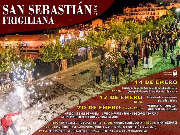 Cartel San Sebastián en Frigiliana