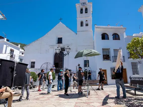 Grabación de Larios en Frigiliana