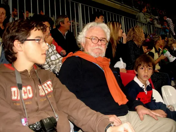 Antonio Jiménez con sus hijos Fabio y Octavio