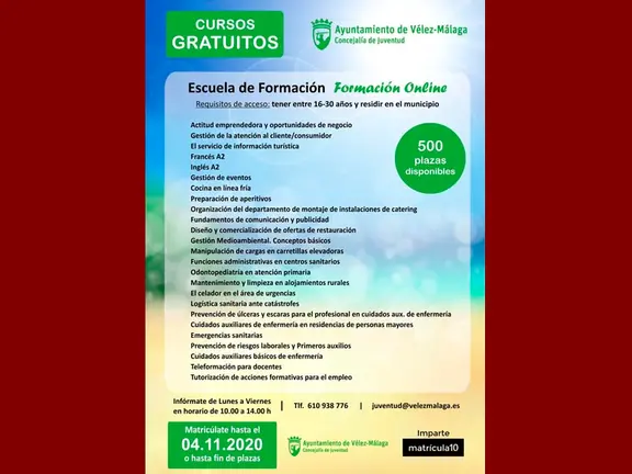 Cartel de los cursos