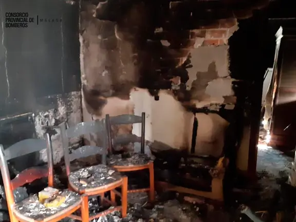 Imagen de la vivienda incendiada