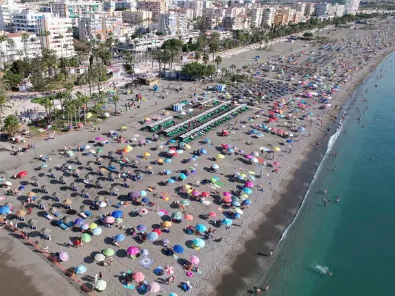 Imagen aérea de Torre del Mar durante el Air Show