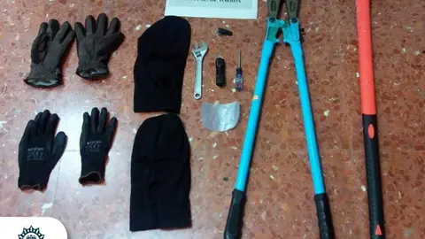 Material de los presuntos ladrones