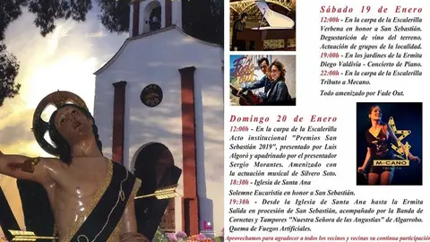 Cartel y programación de San Sebastián Algarrobo