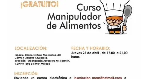 Curso Manipulador de Alimentos Torre del Mar