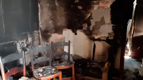 Imagen de la vivienda incendiada