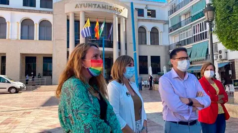 Los denunciantes en rueda de prensa