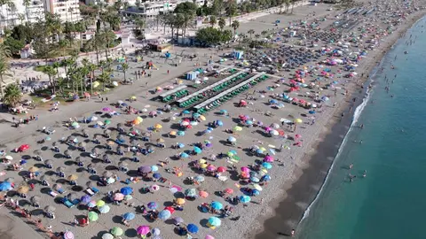 Imagen aérea de Torre del Mar durante el Air Show